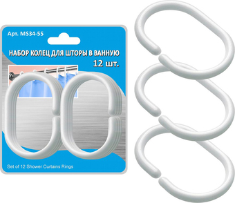 Кольца для шторки Мультидом MS34-55 (12 шт)