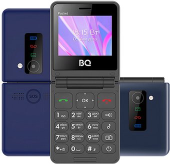 Кнопочный телефон BQ BQ-2456 Pocket (синий)