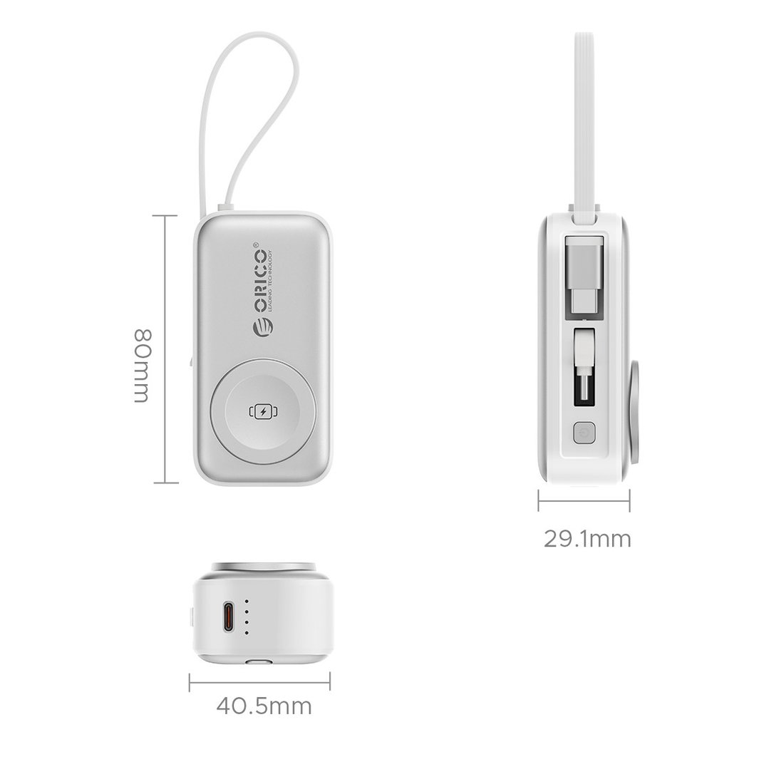 Внешний аккумулятор Orico S18-D 5000mAh (серебристый)