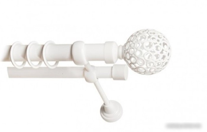 Наконечник для карниза Lm Decor YF095 Ажур 19мм (белый глянец)