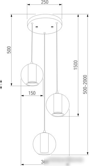 Подвесная люстра Евросвет 50258/3 LED дымчатый/бирюзовый