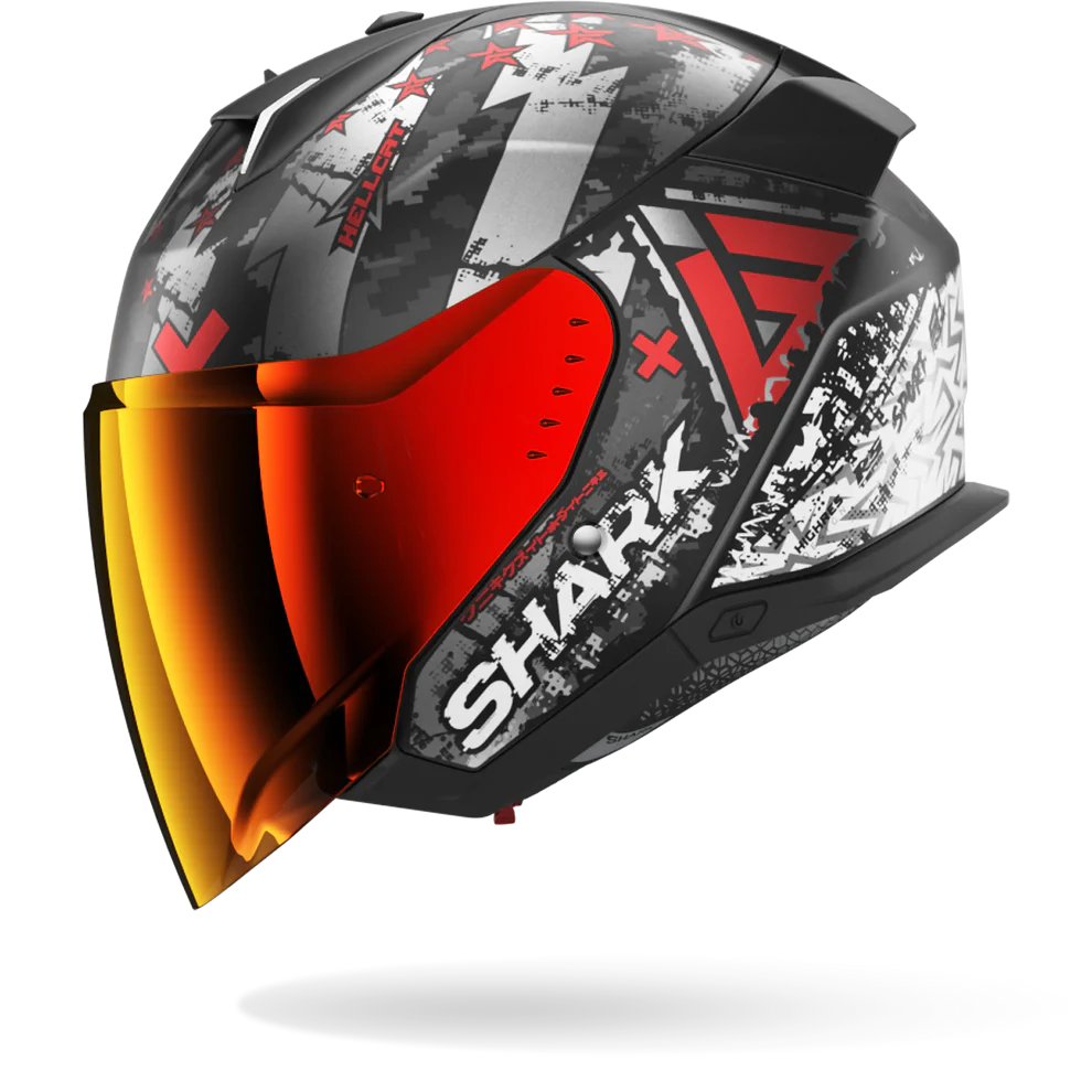 Мотошлем Shark Helmets Skwal i3 Jet Hellcat Mat HE3511E-KUR-M (M, черный/хром/красный)