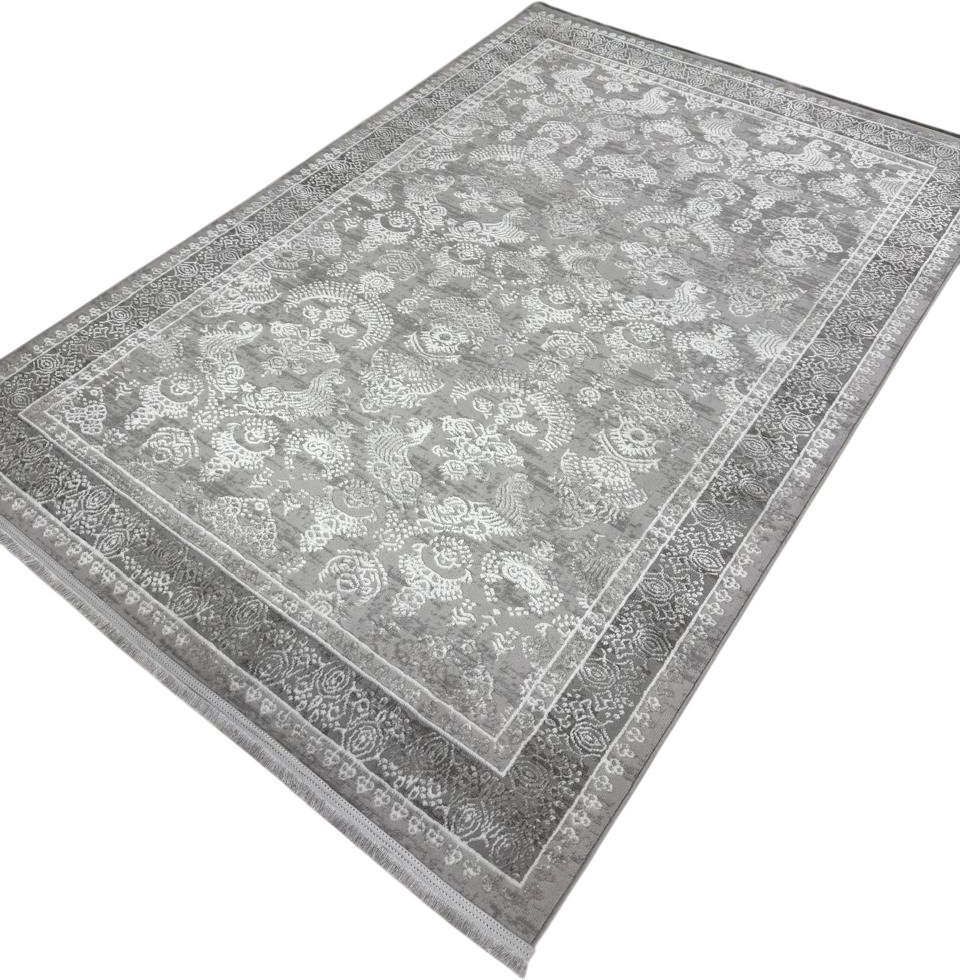 Ковер для жилой комнаты Radjab Carpet Афина Прямоугольник 9008A 12793RK (2.4x3.4, Grey/Cream)