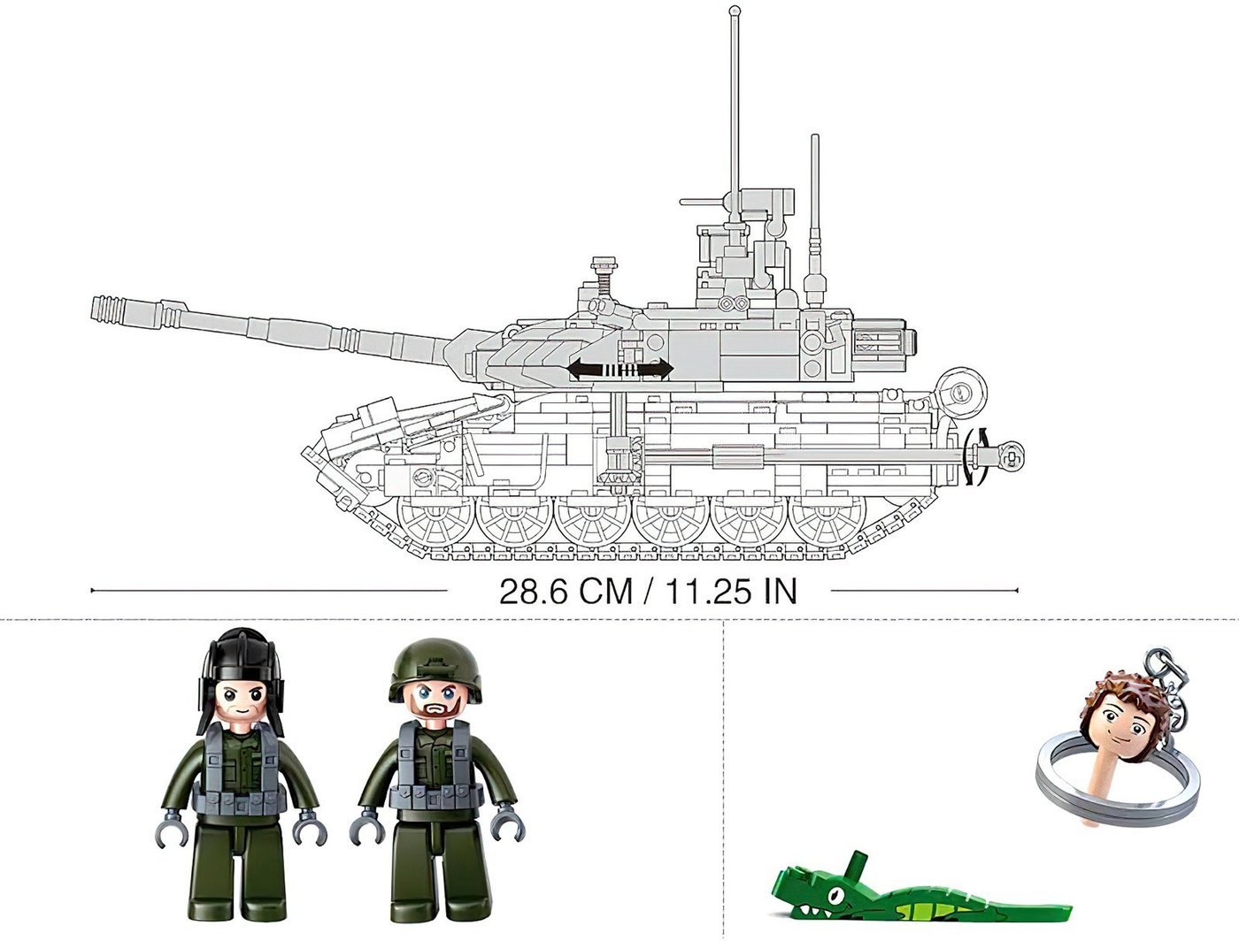 Конструктор Sluban Российский танк Т90MS M38-B0756 (758эл)