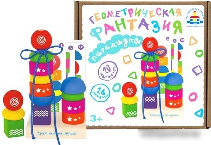 Пирамидка Краснокамская игрушка Геометрическая фантазия ПИР-20