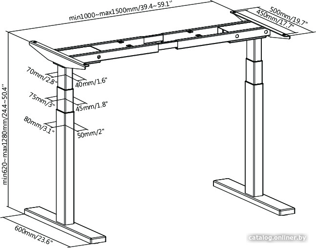 Стол Smartstol Slim 140x80x1.8 (белый/черный)