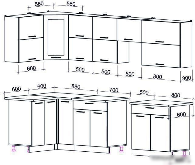 Угловая кухня Интерлиния Мила Gloss 50-12x29 (капучино глянец)
