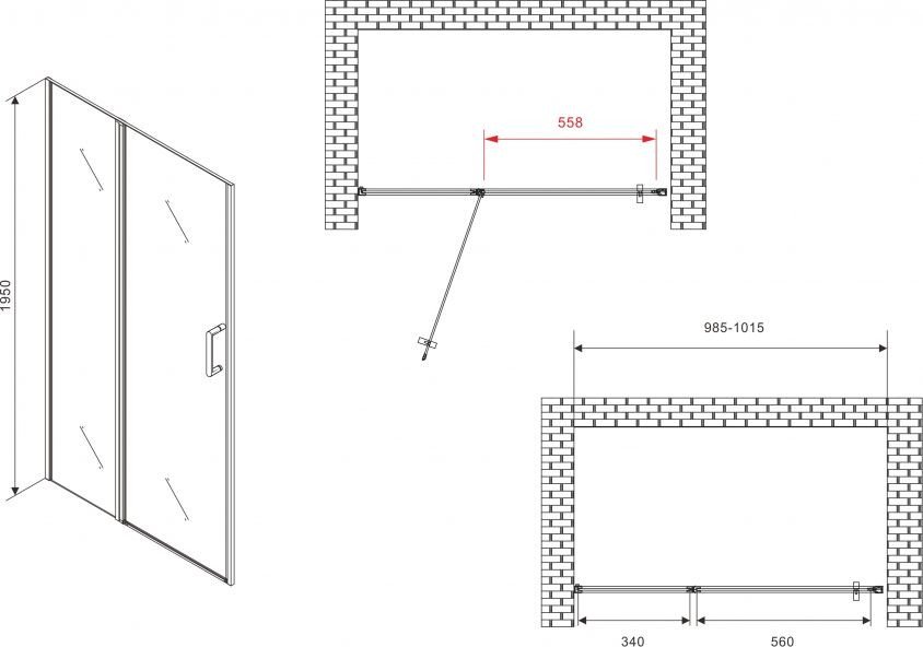 Душевая дверь Abber Sonnenstrand AG04100MS