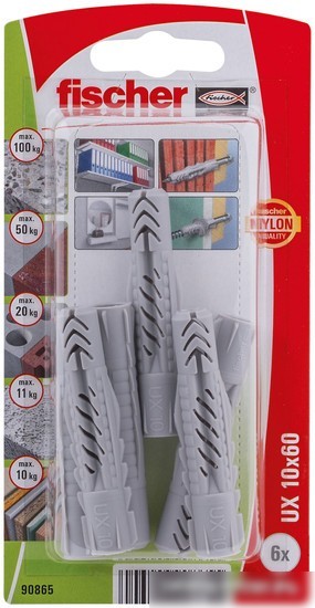 Дюбель универсальный Fischer UX 10X60 K NV 90865 (6 шт)