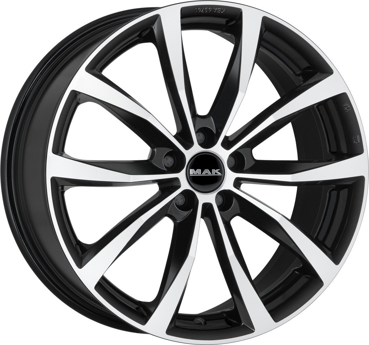 Литые диски MAK Wolf 17x7" 5x112мм DIA 57.1мм ET 54мм Black Mirror