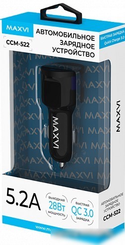 Автомобильное зарядное Maxvi CCM-522 (черный)