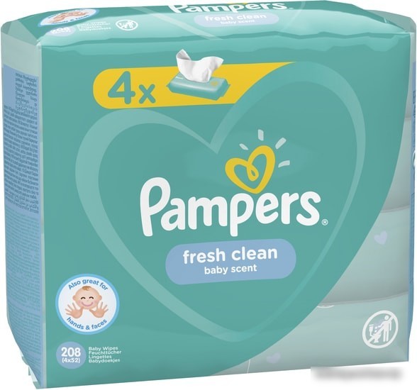 Влажные салфетки Pampers Fresh Clean (4x52 шт)