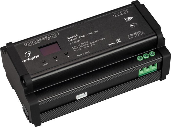 Диммер RGB Arlight SMART-TRIAC-DIM-DIN (230V, 6A, 2.4G) 033761