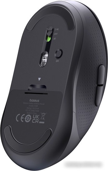 Мышь Baseus F02 Ergonomic Wireless Mouse (черный, без батарейки в комплекте)