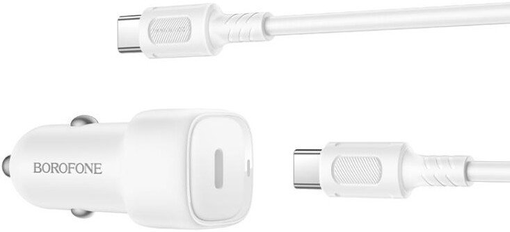Автомобильное зарядное Borofone BZ34A USB Type-C (белый)