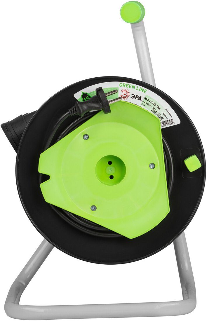 Удлинитель на катушке ЭРА GREEN LINE GAZ-2x0.75-15m Б0065096