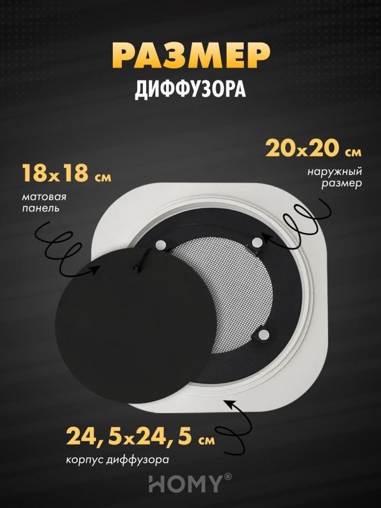 Вентиляционная решетка HOMY AIR круглый A125BS d200 (черная)