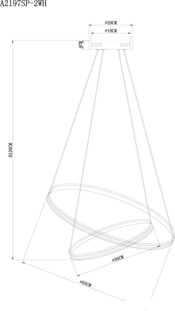Подвесная люстра Arte Lamp Frodo A2197SP-2WH