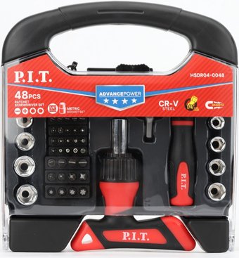 Набор отвертка с битами и головками P.I.T. Advance HSDR04-0048 (48 предметов)