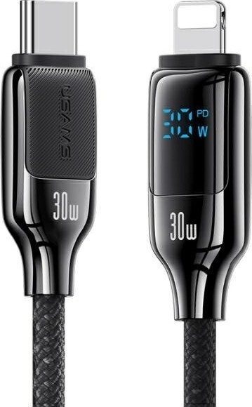 Кабель Usams SJ741 USB Type-С - Lightning (1.2 м, черный)