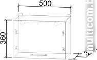 Шкаф навесной Интерлиния Мила Лайт ВШГ50-360 (дуб белый)