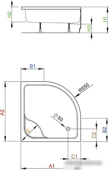 Душевой поддон Radaway Indos A 90x90 [SIA9090-01]