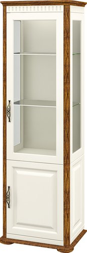 Шкаф-витрина Elva Лазаро NEM03HS-1D1V-640/2000/480 (26) (крем/дуб кантри)