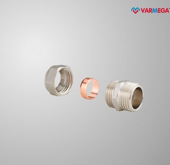 Фитинг Varmega Соединитель 15 x 1/2", для подключения медной трубки VM09301
