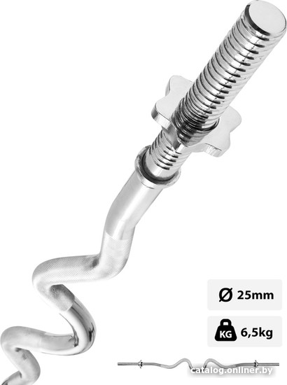 Гриф для штанги Ametist EZ-образный хромированный 1200/25