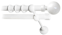 Карниз для штор Lm Decor Шар большой 059 2р гладкий 25/16мм (белый глянец, 4м)