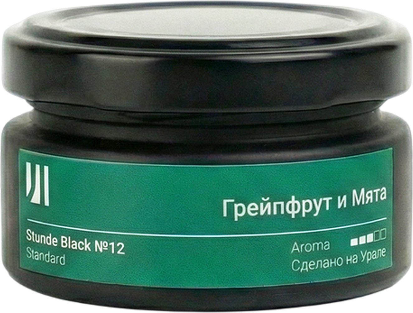 Ароматизированая свеча Stella Aroma Stunde Black Standard №12 (грейпфрут и мята)