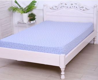 Постельное белье Luxsonia Трикотаж на резинке 80x200 2153 (бабочки сиреневый)