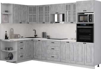 Готовая кухня Интерлиния Мила Деко 1.68x3.0 LV (керамика/керамика/опал светлый)
