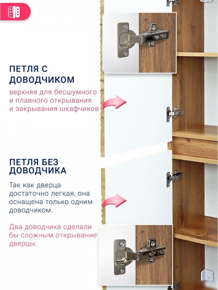 Doratiz Шкаф-пенал для ванной Сицилия 40 2712.312 (дуб вотан, подвесной)