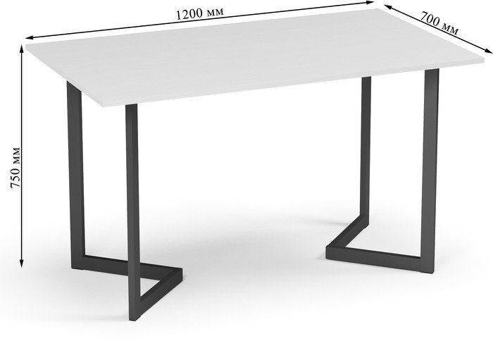 Кухонный стол Soma Miata 120x70 (белый/черный)