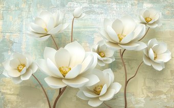 Фотообои Vimala 3D Цветы на штукатурку 270x400