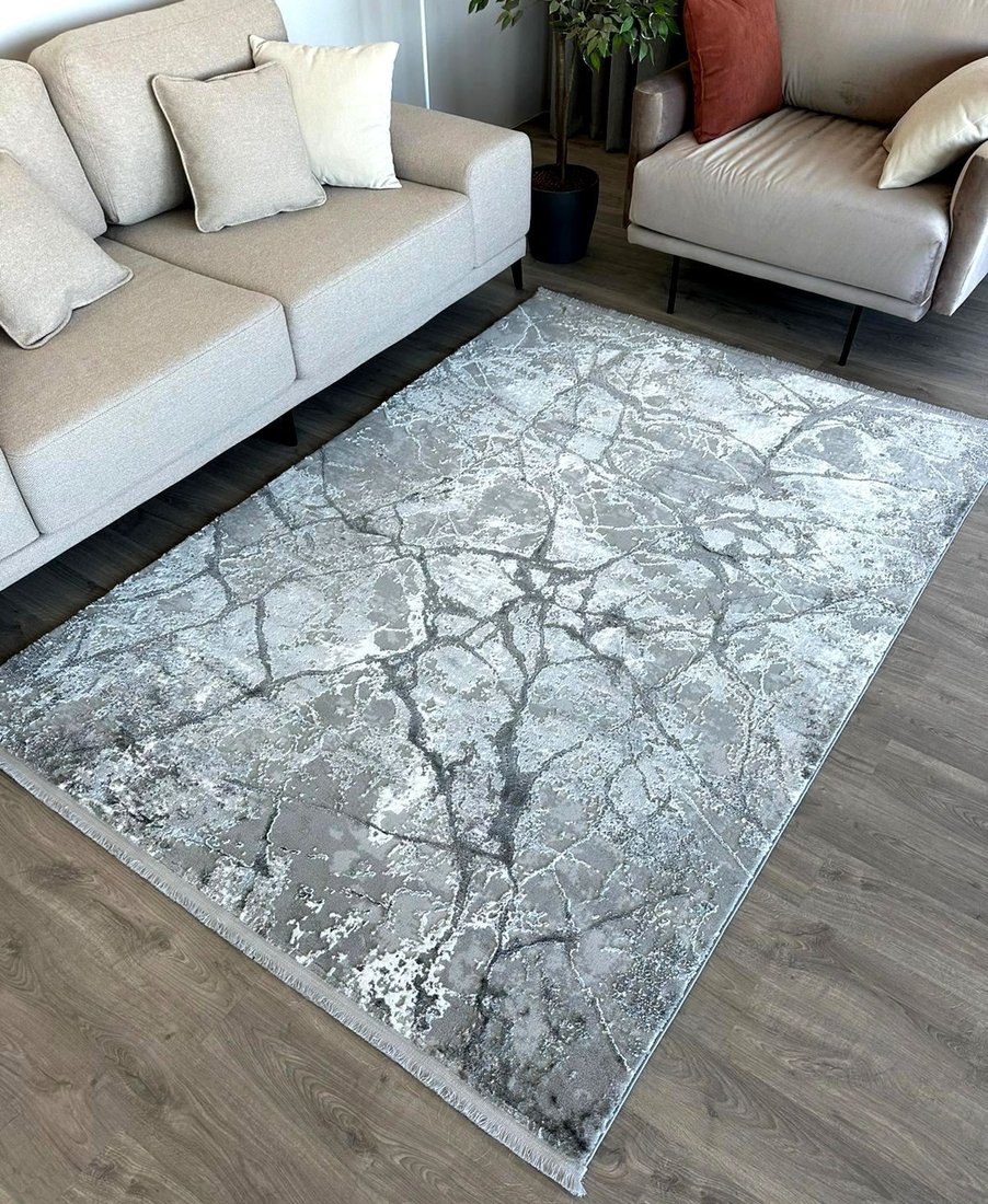 Ковер для жилой комнаты Radjab Carpet Марсель Прямоугольник NP 371 (0.8x1.5, Grey)
