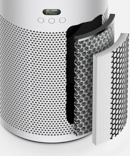 Очиститель воздуха Dyson HushJet Compact HJ10 (с переходником на евровилку, белый/серебристый)