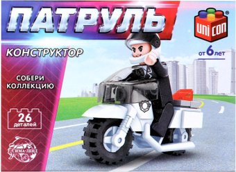 Конструктор Unicon Патруль. Полицейский мотоцикл 23103 5164166 (26эл)