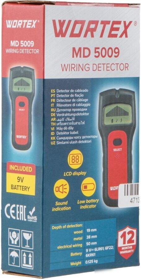 Детектор скрытой проводки Wortex MD 5009