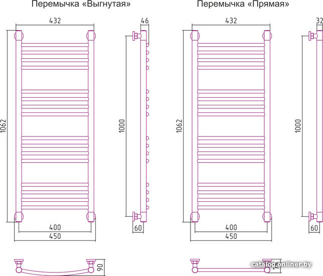 Полотенцесушитель Сунержа Богема+ 1000x400 30-0220-1040