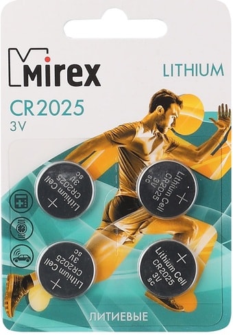 Батарейка Mirex CR2025 4 шт 23702-CR2025-E4