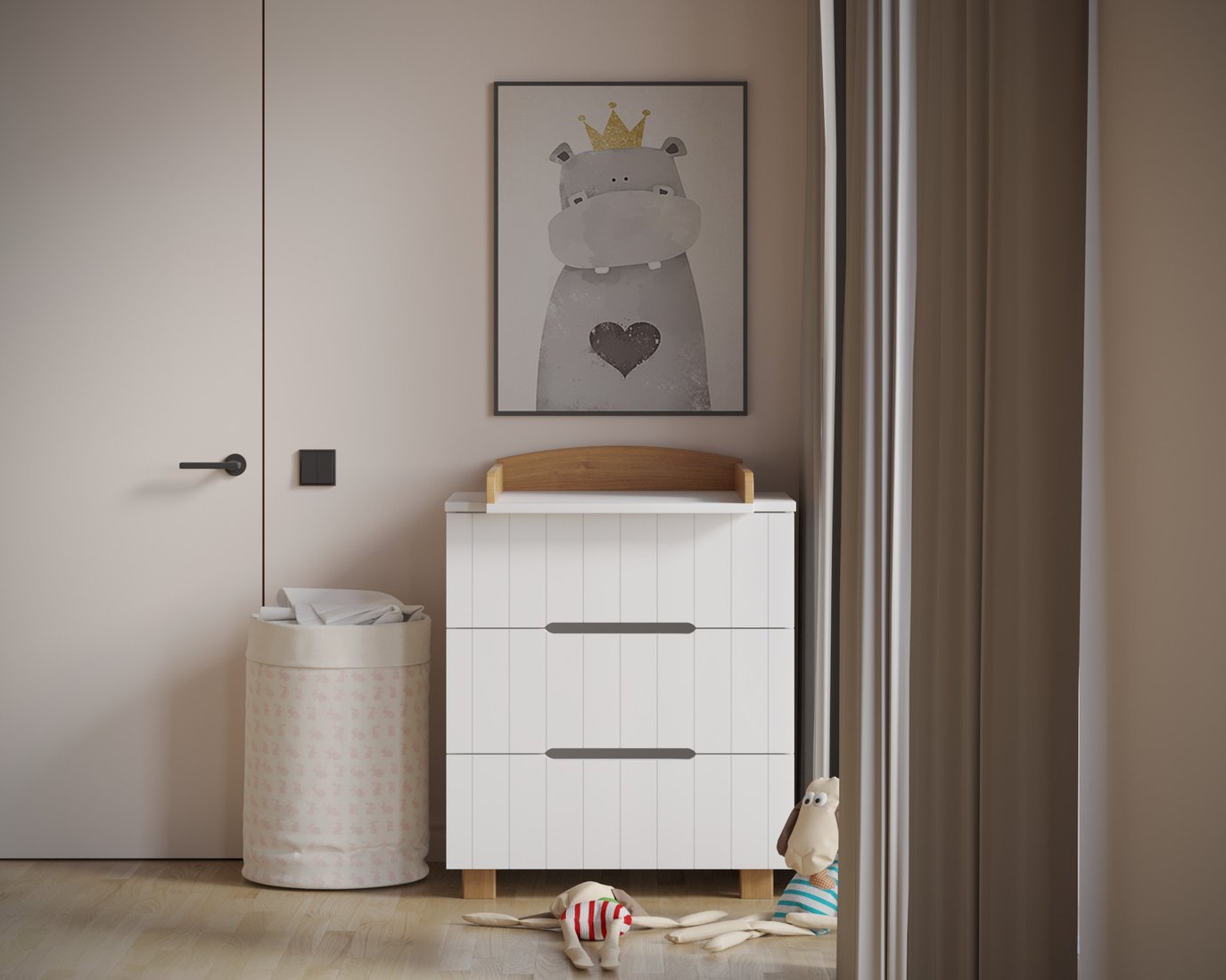 Детский комод Incanto Vikki 800/3 (белый/бук)