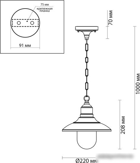 Уличный подвесной светильник Odeon Light Campa 4965/1
