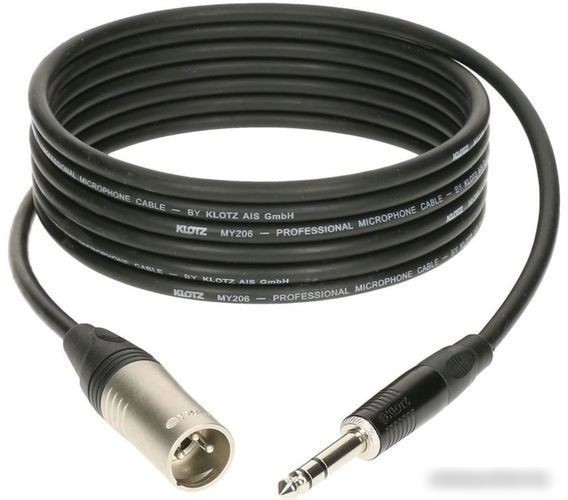Кабель Klotz M1MS1K0100 XLR - 6.3 мм (1 м, черный)