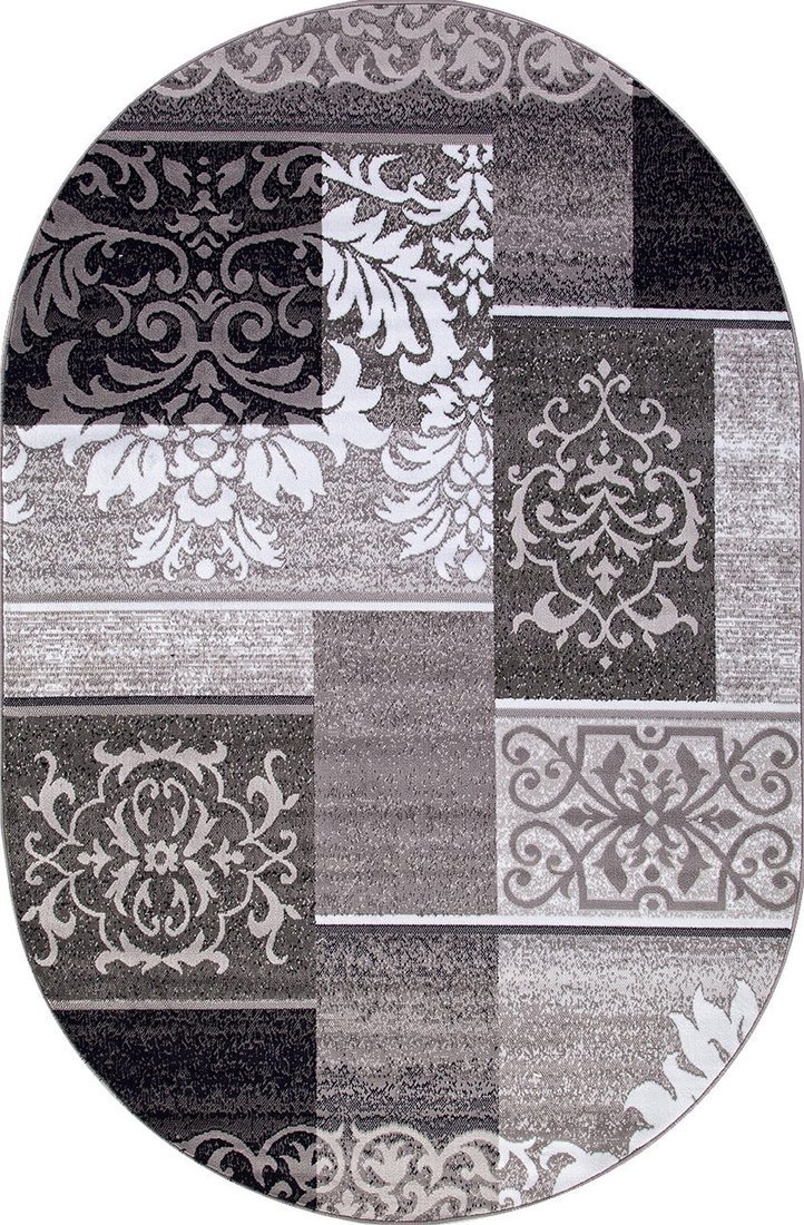 Ковер для жилой комнаты Merinos Silver D216-OVAL-GRAY (3x4)