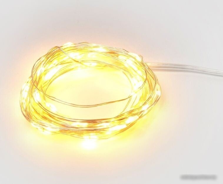 Гирлянда роса Uniel ULD-S0500-050/SCB/2AA WARM WHITE IP20 DEW UL-00005265