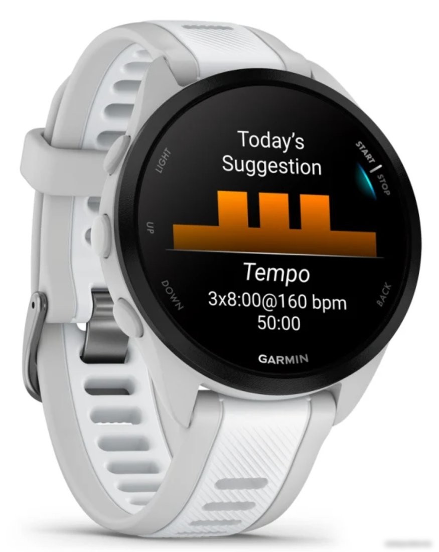 Умные часы Garmin Forerunner 165 (туманно-серый/белый камень)