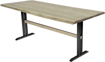 Кухонный стол Buro7 Двутавр 180 (с обзолом, дуб беленый/черный)