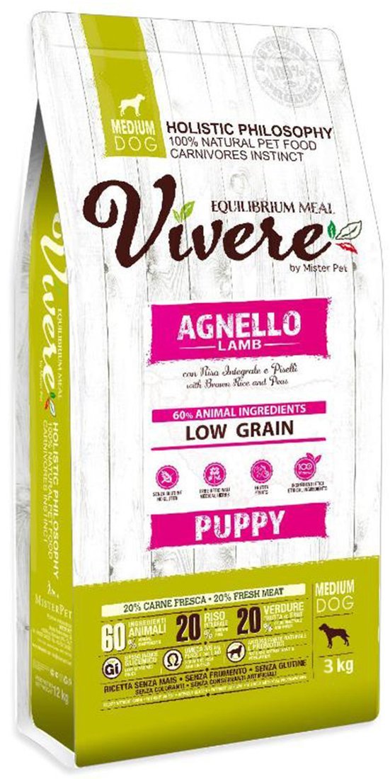 Сухой корм для собак Vivere Medium Puppy Lamb 3 кг